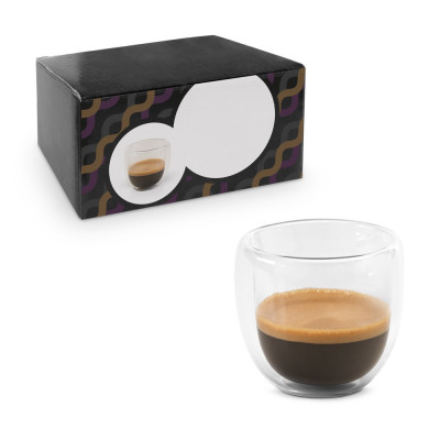 EXPRESSO. Borosilicate glass coffee set with 2 glasses